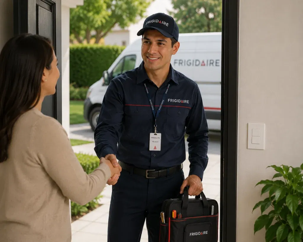 Técnico autorizado Frigidaire llegando a domicilio en Latinoamérica